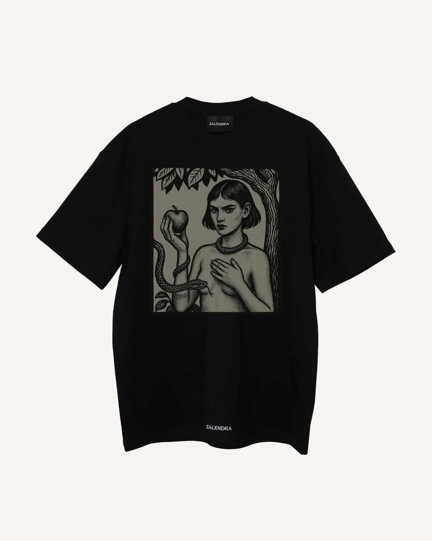 EVE & THE SERPENT TEE — BLACK SSN’25 — Carved in Silence